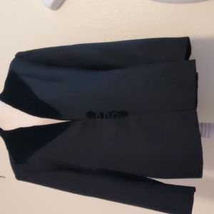 Vintage oleg cassini wool blazer with velvet trim and buttons size 16